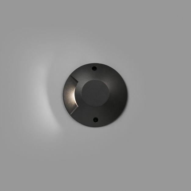 Faro Loth - wandverlichting - Ø 20 x 4,2 cm - 6W LED incl. - IP67 - mat zwart