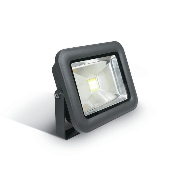 ONE Light COB LED Slim Floodlights - verstraler - 15,7 x 5,2 x 12,1 cm - 10W LED incl. - IP65 - antraciet - warm witte lichtkleur