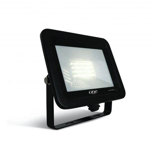 ONE Light AC LED Floodlights - verstraler - 20 x 2,5 x 16 cm - 30W LED incl. - IP65 - zwart - witte lichtkleur