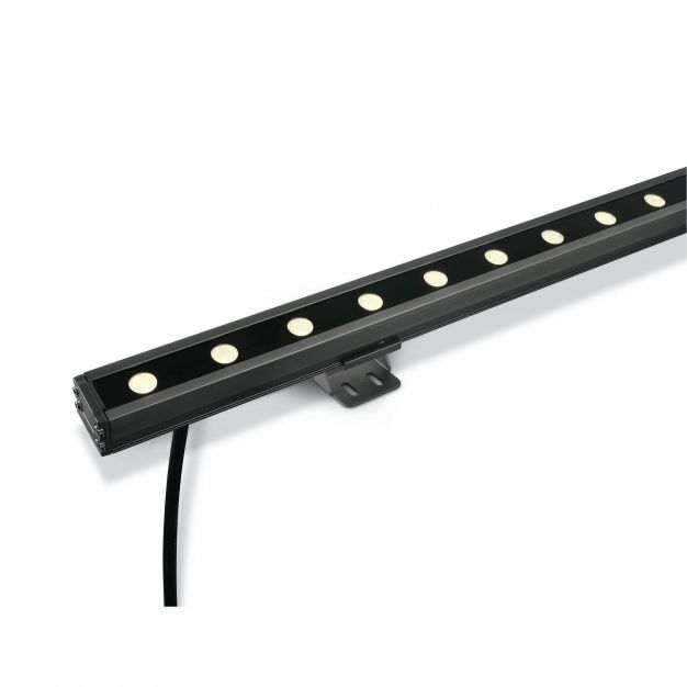 ONE Light LED Wall Washers - verstraler - 100 x 6 x 3,1 cm - 24 x 1W dimbare LED incl. - IP66 - grijs - warm witte lichtkleur