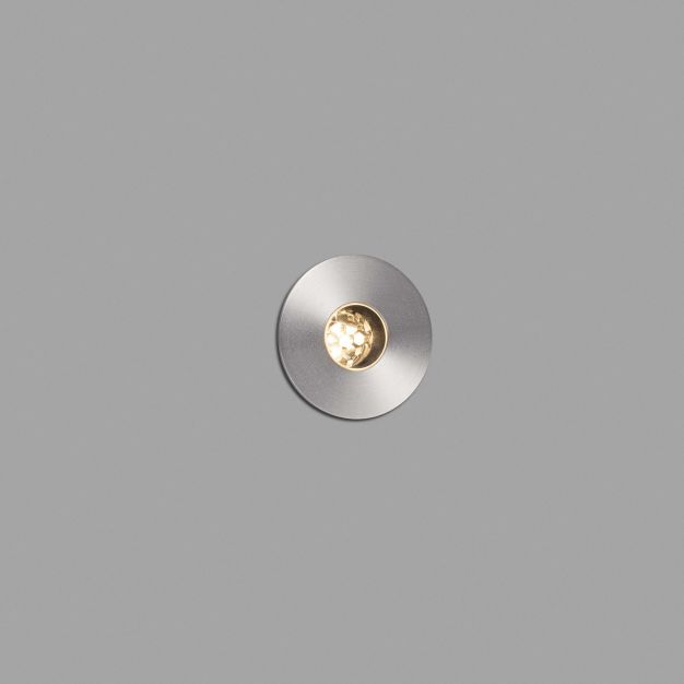 Faro Grund - ronde grondspot voor buiten - Ø 37 mm, Ø 32 mm inbouw - 2W LED incl. - IP67 - satijn inox – warm witte lichtkleur (2700K)