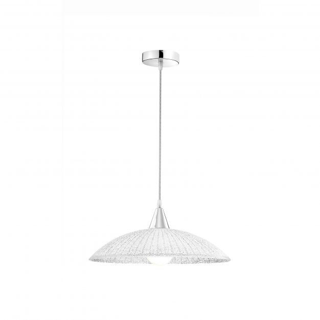 Nova Luce Shell - hanglamp - Ø 40 x 100 cm - wit en chroom