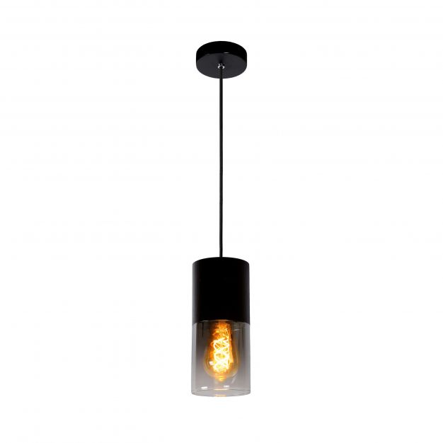 Lucide Zino - hanglamp - Ø 10 x 153 cm - zwart gerookt