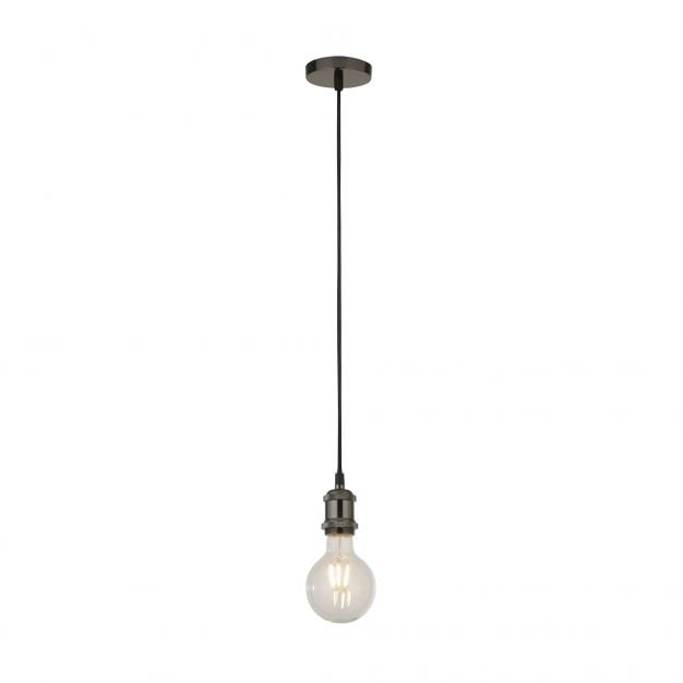 Searchlight Suspension - hanglamp - Ø 9,8 x 150 cm - zwart chroom