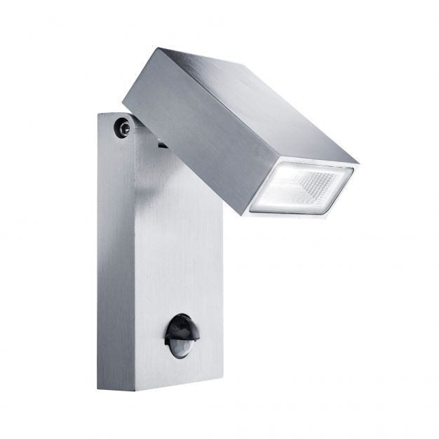 Searchlight LED Outdoor - buiten wandverlichting met sensor - 9 x 19 cm - 10W LED incl.- IP44 - roestvrij staal