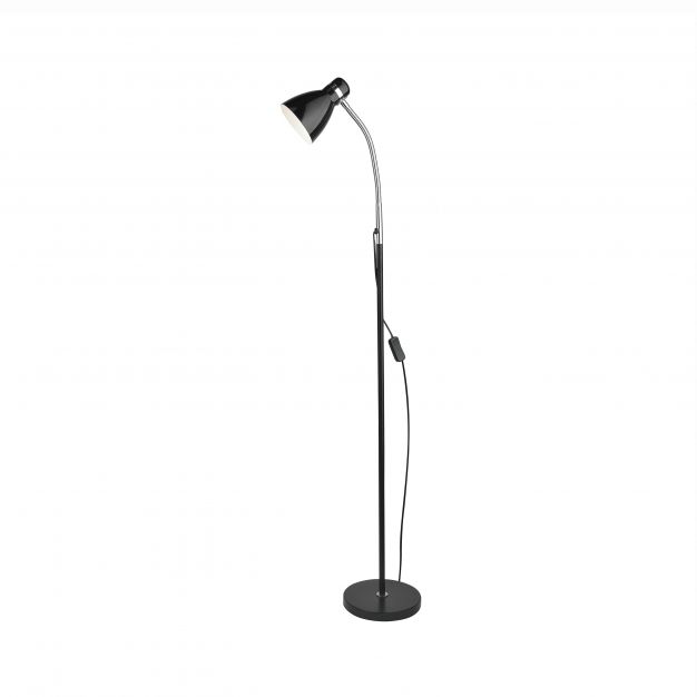 Nova Luce Garrie - staanlamp - 140 cm - zwart en chroom