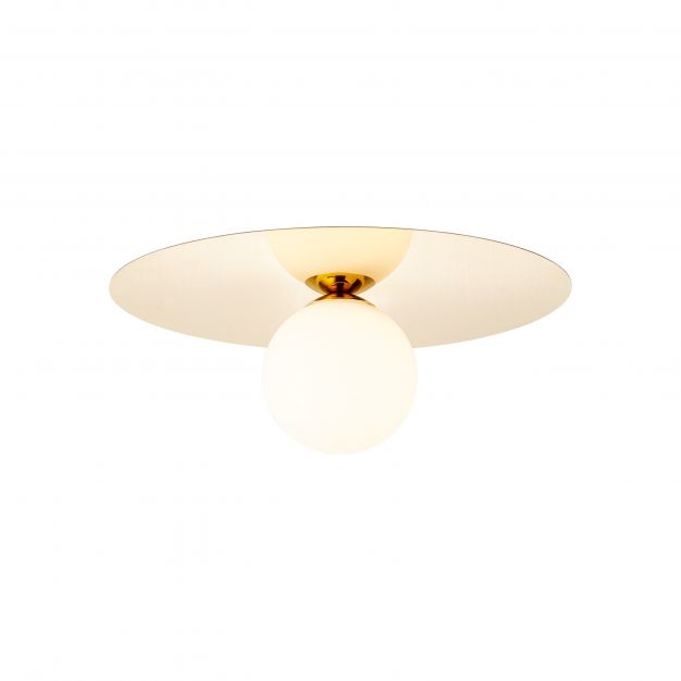 Brilliant Zondra - plafond/wandverlichting - Ø 30 x 13 cm - goud