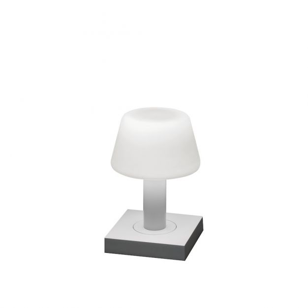 Konstsmide Monaco - tafellamp - 12,5 x 12,5 x 19 cm - 2,5W dimbare LED incl. - oplaadbaar - IP54 - wit 