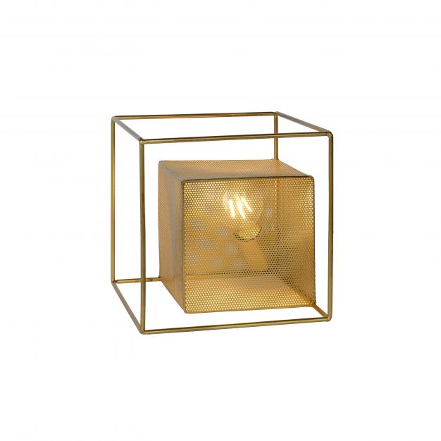 Lucide Morris - tafellamp - 22,5 x 22,5 x 22,5 cm - mat goud en messing