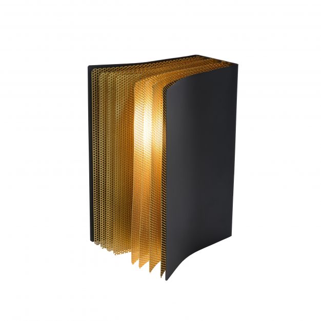 Lucide Extravaganza Livret - tafellamp - 16,5 x 15 x 22 cm - zwart en goud