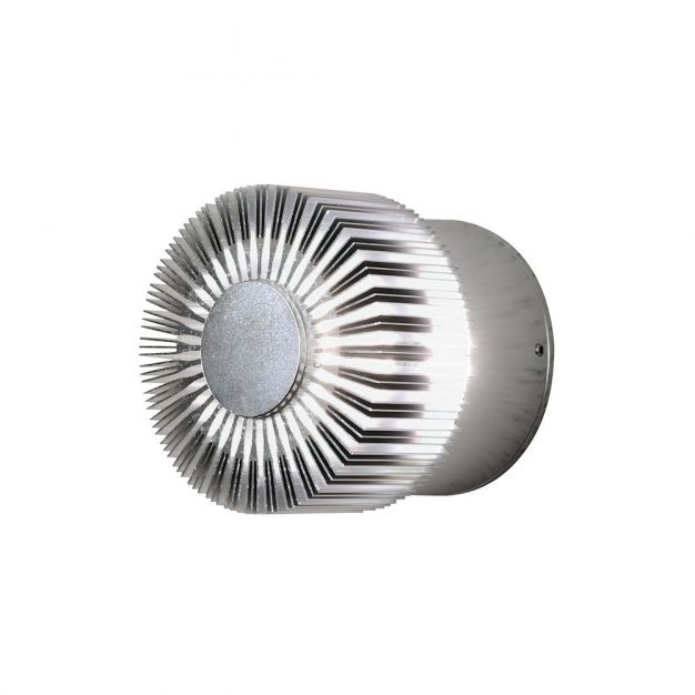 Konstsmide Monza - wandverlichting - Ø 9 x 8 cm - 3W LED incl. - IP54 - geanodiseerd zilver