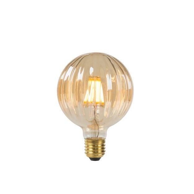 Lucide Led Filament Lamp -Ø 9,5 x 13,5 cm - E27 - 6W  niet dimbaar - amber