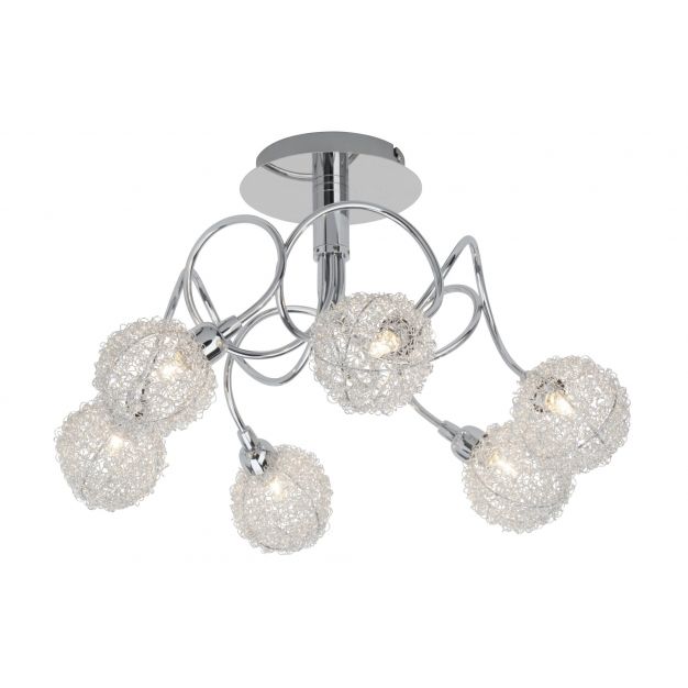Bralis plafondlamp 6 - satijn chroom