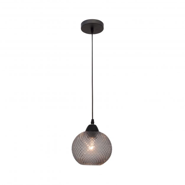Nova Luce Porto - hanglamp - Ø 18 x 140 cm - donkergrijs en zwart