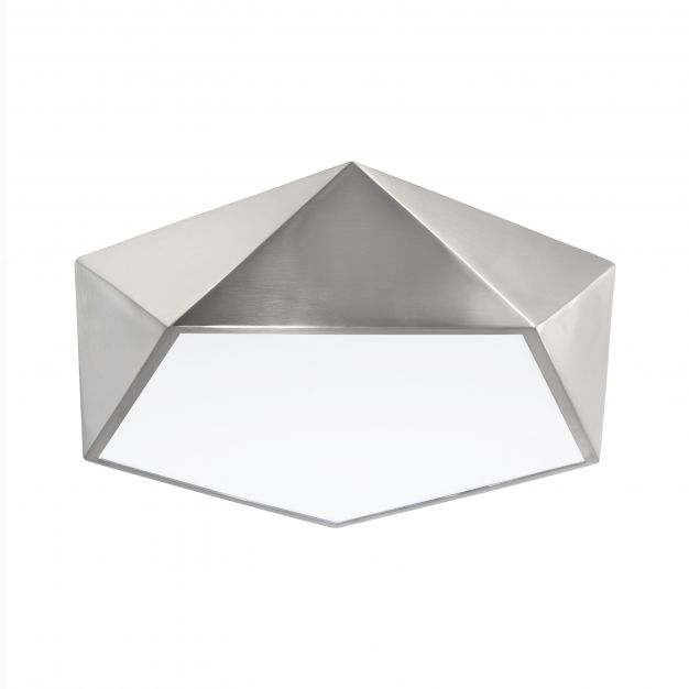 Nova Luce Darius - plafondverlichting - 40 x 40 x 10 cm - satijn nikkel en mat wit