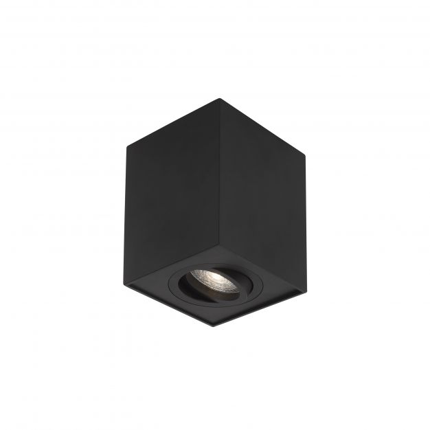 Nova Luce Rende - opbouwspot - 9,6 x 9,6 x 12,5 cm - zwart