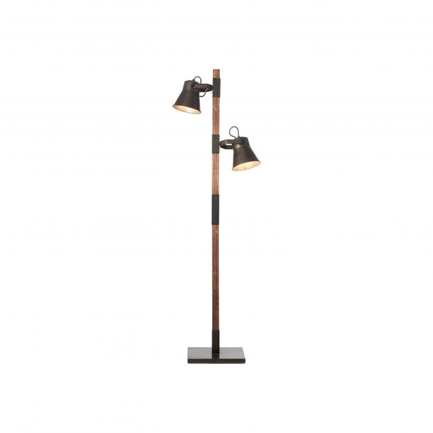 Brilliant Plow - staanlamp - 51 x 30 x 153,5 cm - zwart en bruin