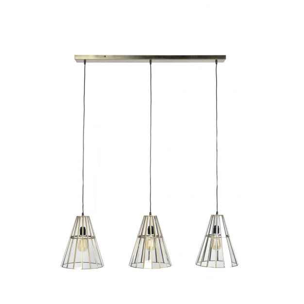 Vico Art Deco Cone - hanglamp - 112 x 27 x 150 cm - antiek brons