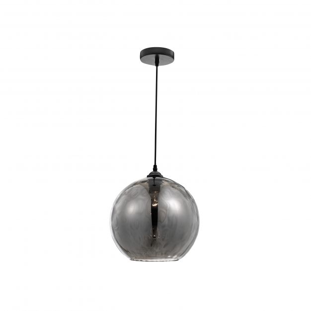 Nova Luce Jerardo - hanglamp - Ø 30 x 140 cm - gerookt glas