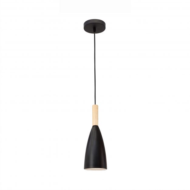Nova Luce Grant - hanglamp - Ø 9 x 155 cm - zwart en bruin
