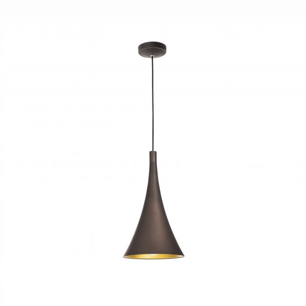 Nova Luce Nuorese - hanglamp - Ø 20 x 120 cm - donker bruin
