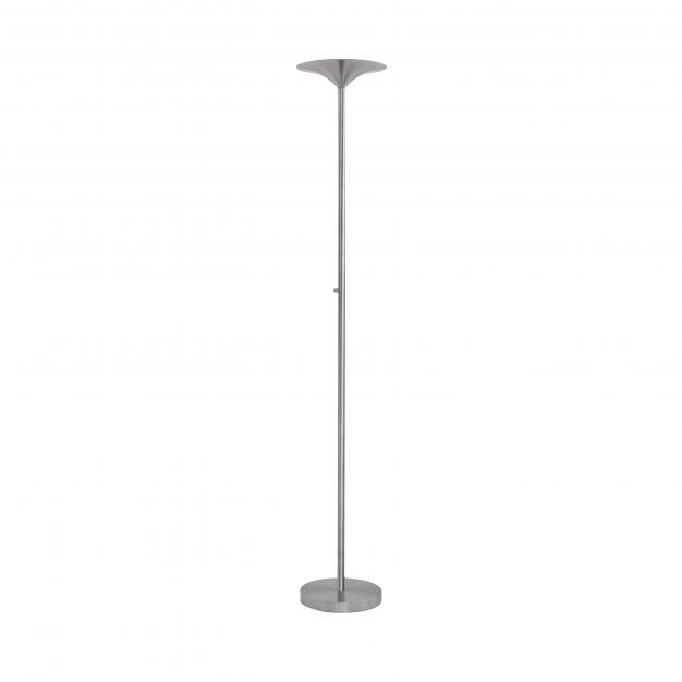 Nova Luce Rocco - staanlamp - Ø 30,5 x 181 cm - 30W dimbare LED incl. - satijn nikkel