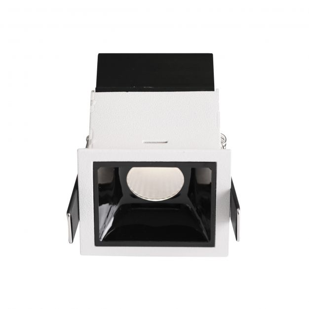 Nova Luce Sorel - inbouwspot - 62 x 62 mm, 58 x 57 mm inbouwmaat - 7W LED incl. - wit en zwart