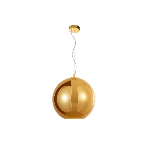 Nova Luce Nazio - hanglamp - Ø 35 x 120 cm - goud en chroom