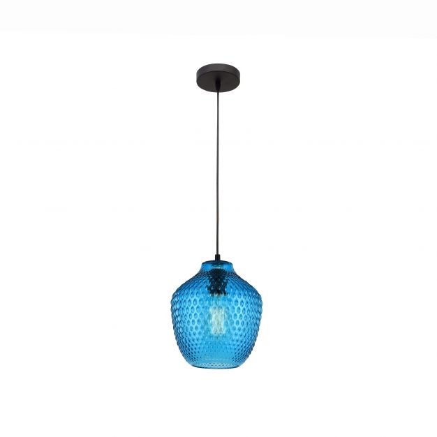Nova Luce Vetro - hanglamp - Ø 23 x 130 cm - blauw