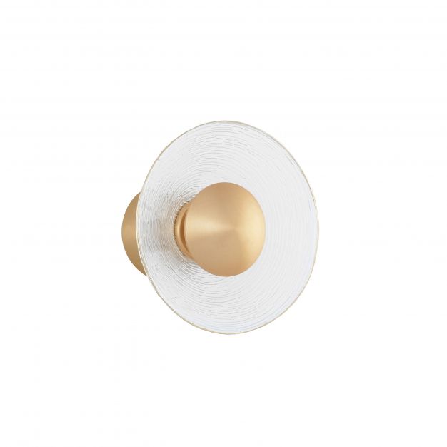 Nova Luce Esil - wandverlichting - Ø 16 x 10,7 cm - 4W LED incl. - messing goud en transparant