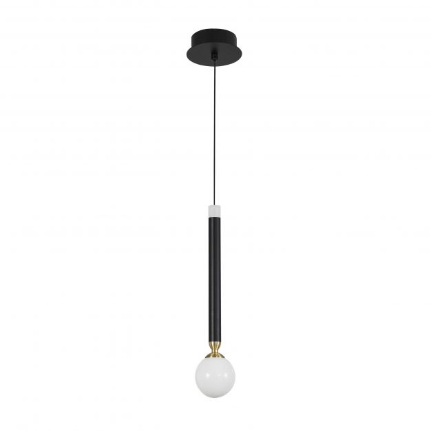 Nova Luce Cayo - hanglamp - Ø 8 x 120 cm - 5W LED incl. - zwart