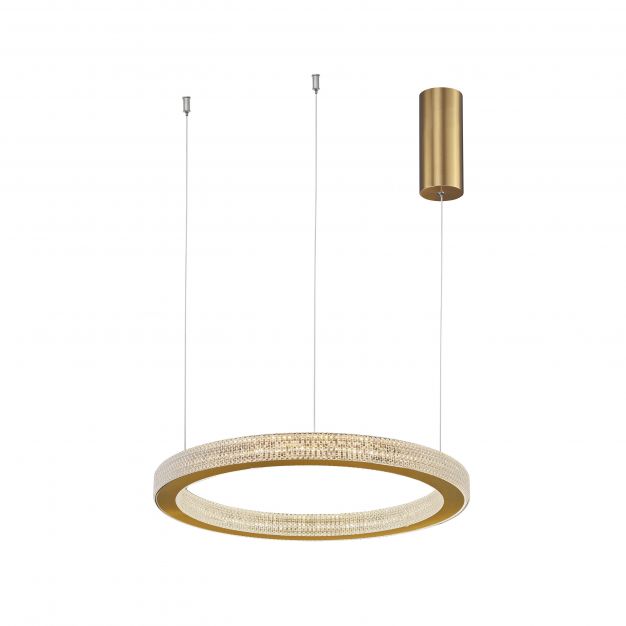 Nova Luce Fiore - hanglamp - Ø 40 x 120 cm - 40W dimbare LED incl. - antiek goud messing