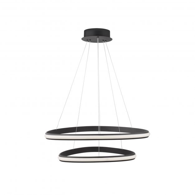 Nova Luce Aries - hanglamp - Ø 59 x 120 cm - 48W dimbare LED incl. - zand zwart