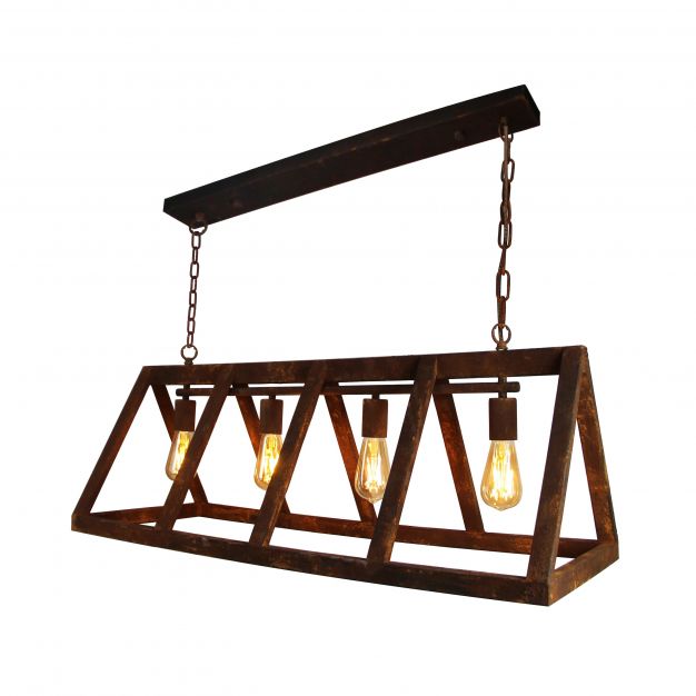 Brilliant Matrix - hanglamp - 95 x 35,5 x 127 cm - roestkleurig