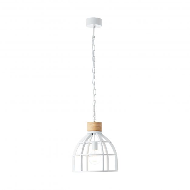 Brilliant Matrix Wood - hanglamp - Ø 34 x 139 cm - wit