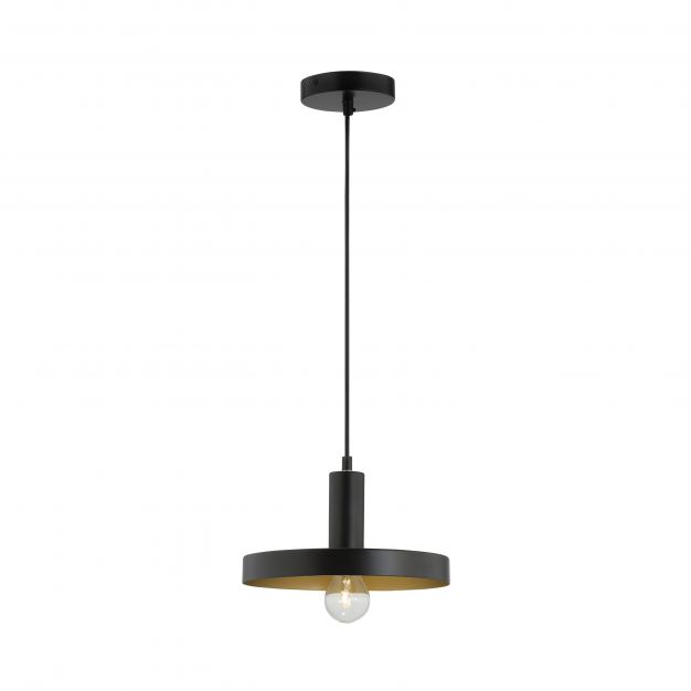 Nova Luce Garni - hanglamp - Ø 25 x 120 cm - zwart en goud