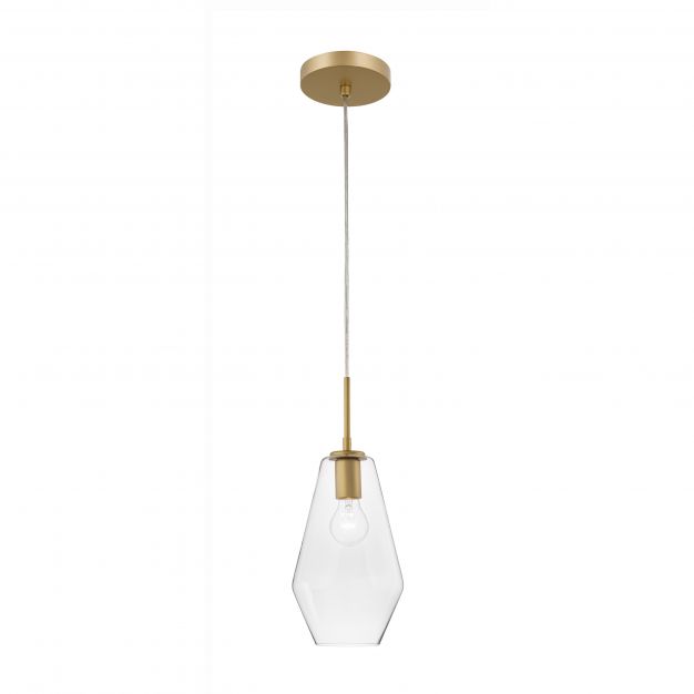 Nova Luce Prisma - hanglamp - Ø 17 x 120 cm - goud en transparant (laatste stuk!)