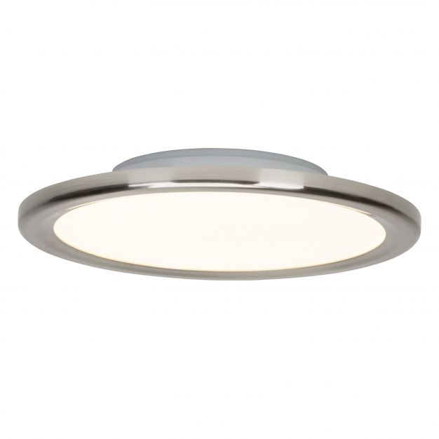 Brilliant Neptun - plafondlamp - Ø 30 x 5 cm - 23W easydim LED incl. - IP44 - satijn chroom (laatste stuk!)
