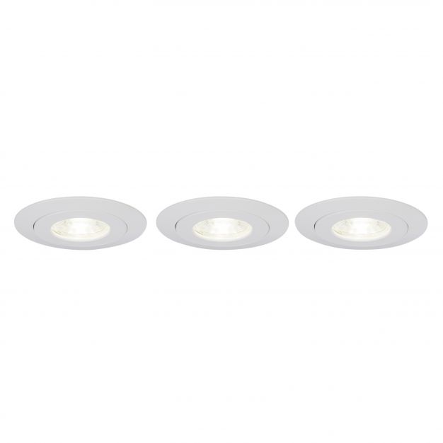 Brilliant Nodus - set van 3 - Ø 88 mm, Ø 74 mm inbouwmaat - 4W LED incl. - IP44 - wit - witte lichtkleur (einde reeks)