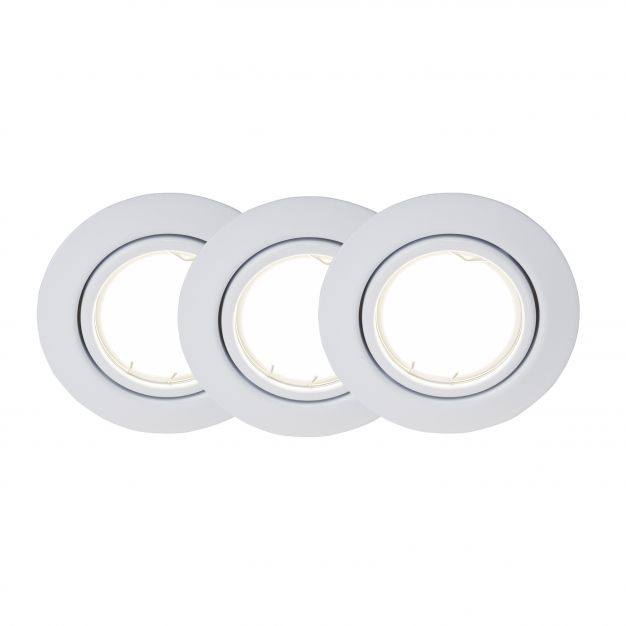 Brilliant Honor - set van 3 - Ø 90 mm, Ø 70 mm inbouwmaat - 5W easydim LED incl. - wit