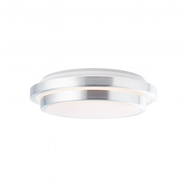 Brilliant Vilma - plafondverlichting RGB met afstandsbediening - Ø 41 x 12,5 cm - 24W dimbare LED incl. - wit en zilver