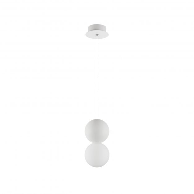 Nova Luce Zero - hanglamp - Ø 10 x 120 cm - wit