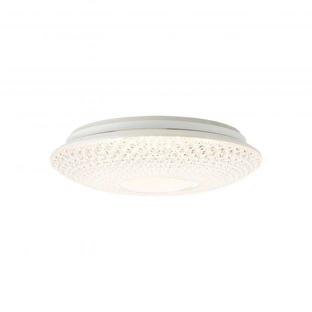 Brilliant Lucian - plafondverlichting RGB met afstandsbediening - Ø 41 x 12,5 cm - 24W dimbare LED incl. - wit