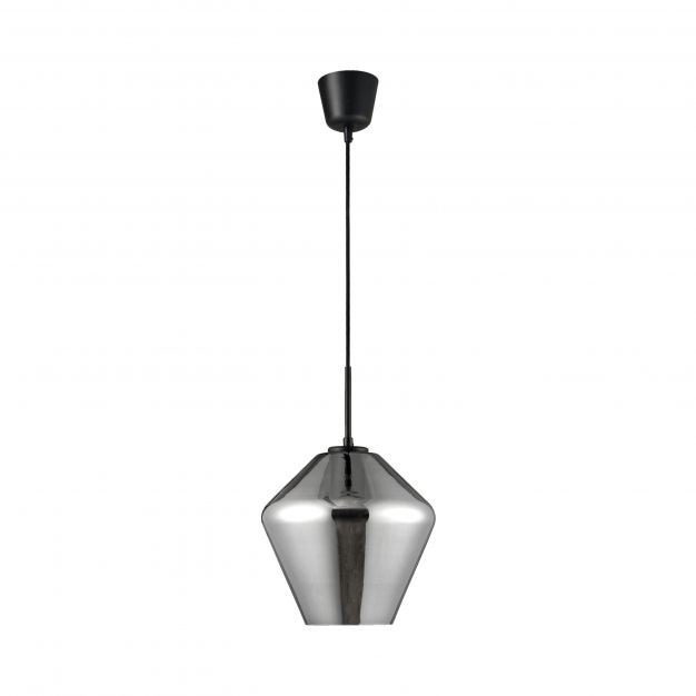 Nova Luce Veiro - hanglamp - Ø 23 x 120 cm - zwart en chroom