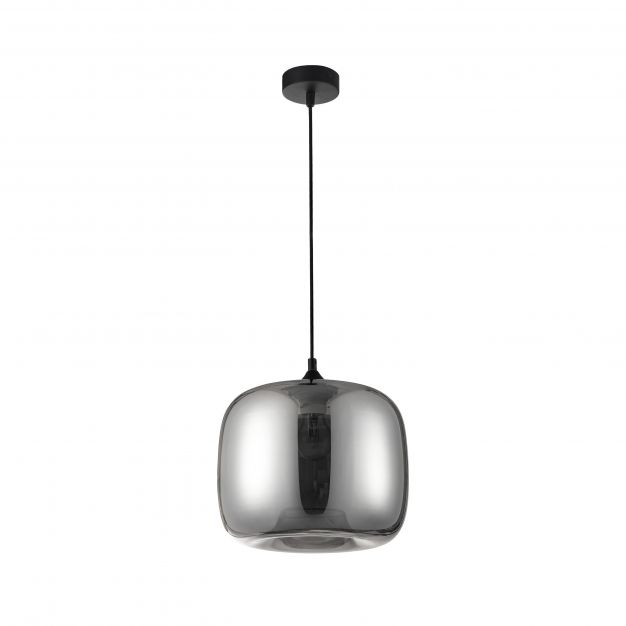 Nova Luce Savaz - hanglamp - Ø 28 x 120 cm - zwart en chroom (stockopruiming!)