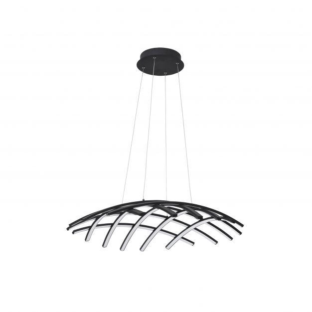 Nova Luce Gropius - hanglamp - Ø 81 x 150 cm - 83W dimbare LED incl. - zand zwart