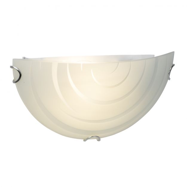Brilliant Melania - wandverlichting - 31 x 10 x 15 cm - 9W LED incl. - mat glas met spiraalpatroon