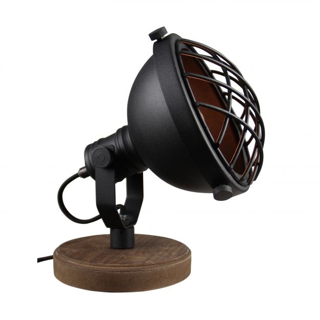 Brilliant Mila - tafellamp - 21 cm - zwart korund