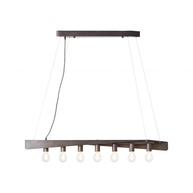 Brilliant Nux - hanglamp - 118 x 12 x 104 cm - antiek en zwart