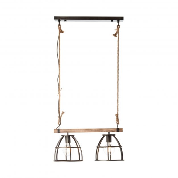 Brilliant Matrix Wood - hanglamp - 58 x 25 x 122,5 cm - zwart